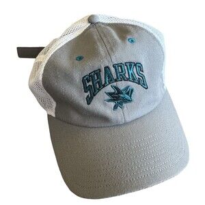NWT San Jose Sharks Baseball Hat Adidas‎ One Size Adjustable NHL Hockey Gray